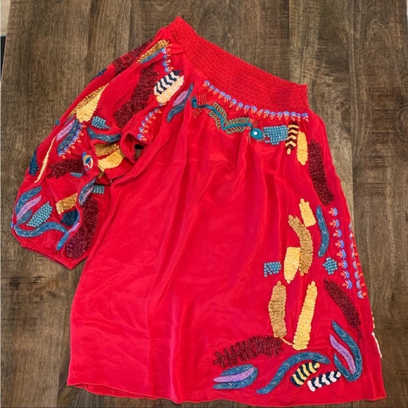 Embroidered One Shoulder Farm Rio Dress - Picture 5 of 9